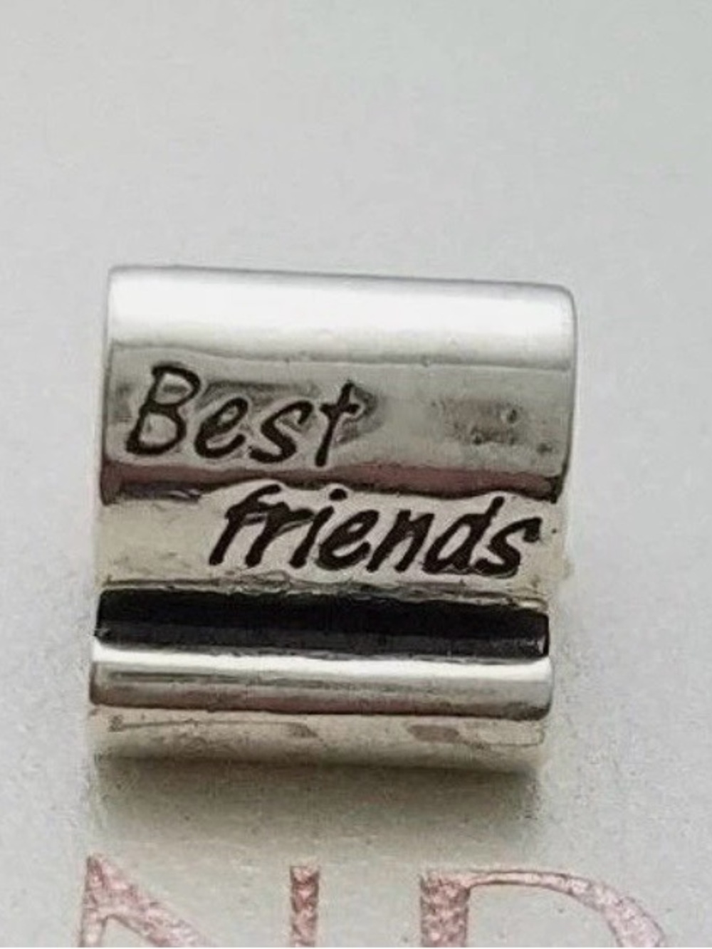 Authentic Pandora Sterling Silver Best Friends Scroll Charm